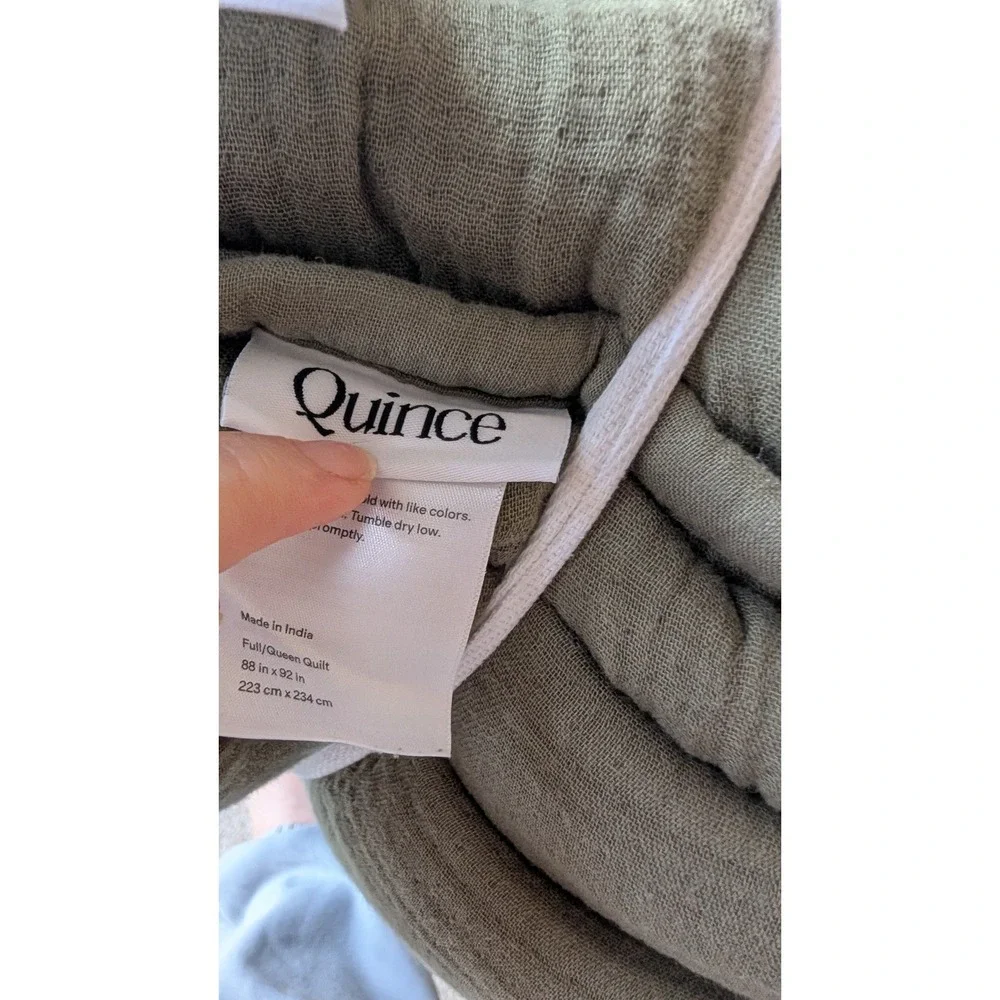Quince NWT Organic Cotton Gauze Dream Quilt Olive- Full/Queen